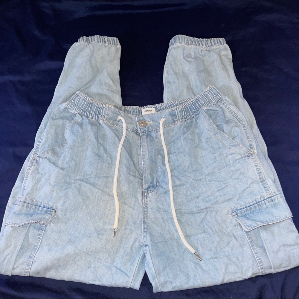 Forever 21 Denim Cargo Pants